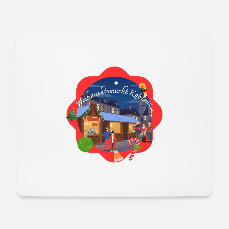 Weihnachtsmarkt Koblenz - Mousepad (Querformat) - Weiß