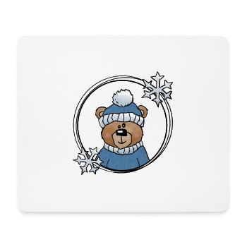 Winter Bear in Blue - Mouse Pad (horizontal) - white - Front
