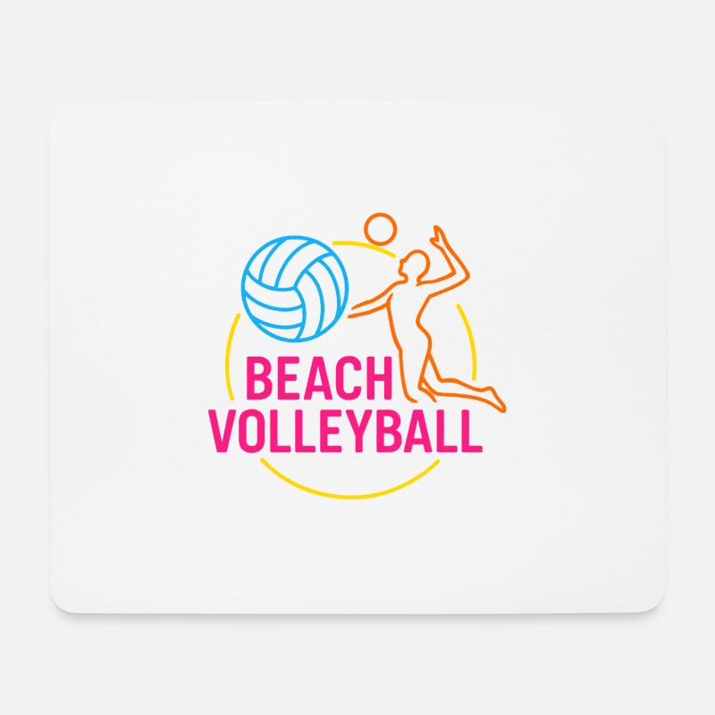 Logo masculin du beach-volley - Tapis de souris (format paysage) - blanc