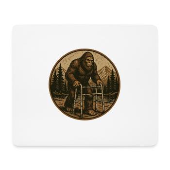 Bigfoot Old Walker Retro Humor - Mouse Pad (horizontal) - white - Front
