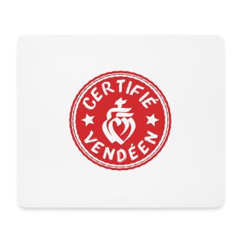 Logo certifié vendéen rouge et blanc - Tapis de souris (format paysage) - blanc - Devant
