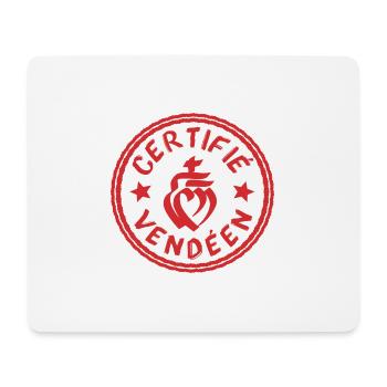 Logo certifié vendéen blanc rouge - Tapis de souris (format paysage) - blanc - Devant