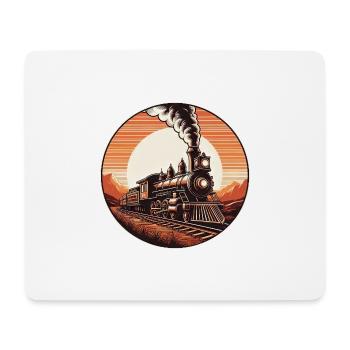 Locomotive de chemin de fer Locomotive à vapeur Wild West Retro Sonnenu - Tapis de souris (format paysage) - blanc - Devant