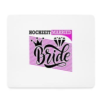 Hochzeit Married Braut Bride Ring Ehefrau Diamant - Mousepad (Querformat) - Weiß - Vorne