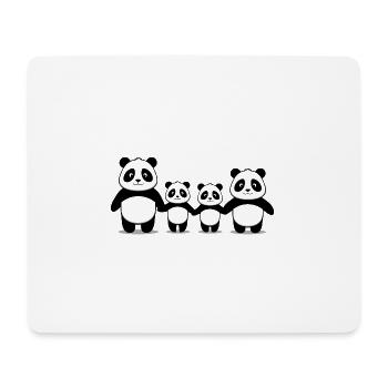 Pandas Family - 2 Eltern, 2 Zwillinge - Mousepad (Querformat) - Weiß - Vorne