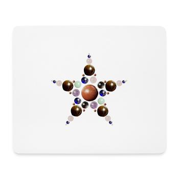 Stern aus Edelstein - Kugeln - Mousepad (Querformat) - Weiß - Vorne