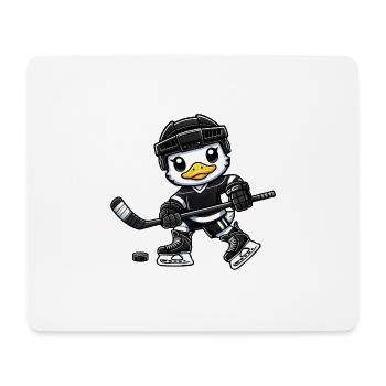 Chibi Ente Eishockey Spieler Cartoon - Mousepad (Querformat) - Weiß - Vorne