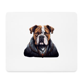 American Bulldog en chemises streetwear cool - Tapis de souris (format paysage) - blanc - Devant