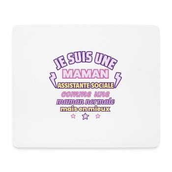 Maman assistante sociale, cadeau fête des mères - Tapis de souris (format paysage) - blanc - Devant