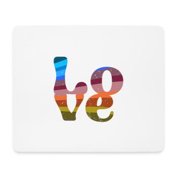 schrift,retro,bunt,typo,abstrakt,bunt,vintage - Mousepad (Querformat) - Weiß - Vorne
