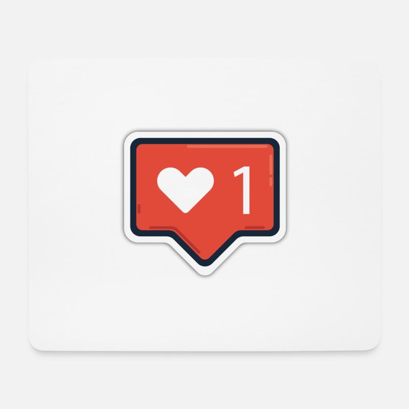 Like - Instagram Style - Flat Design - Mousepad (Querformat) - Weiß