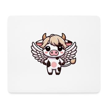 Süße Chibi Kuh Engel Cartoon Flügel - Mousepad (Querformat) - Weiß - Vorne