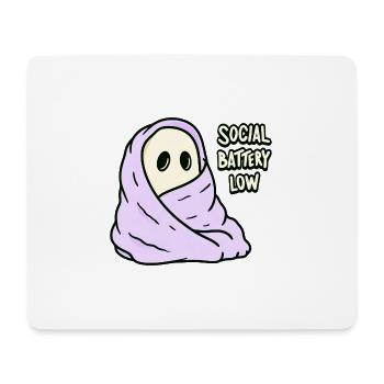 Kawaii Akku Leer Social Battery Low - Mousepad (Querformat) - Weiß - Vorne