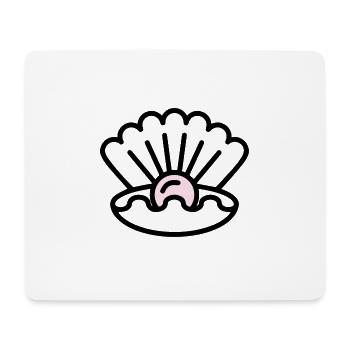 Seashell with pearl gift idea - Mouse Pad (horizontal) - white - Front