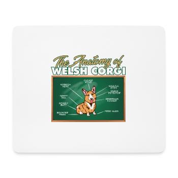 Anatomie d’un Corgi Ier gallois Drôle de Corgi - Tapis de souris (format paysage) - blanc - Devant