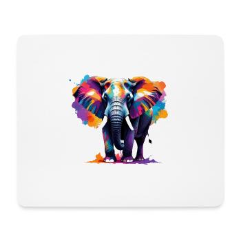 Elefant,Graffiti, bunt, Malerei - Mousepad (Querformat) - Weiß - Vorne