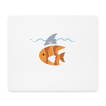 Sassy Sarcastic Cute Shark Fin Fish - Mouse Pad (horizontal) - white - Front