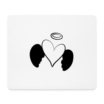 cœur d’ange symbole d’amour ailes - Tapis de souris (format paysage) - blanc - Devant