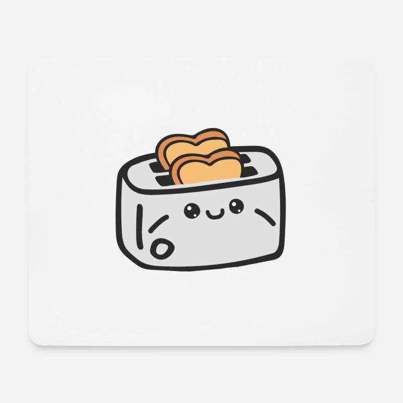 Toaster und Brot - Mousepad (Querformat) - Weiß