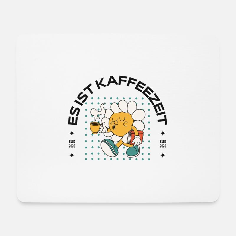 Büro und Kaffee  - Mousepad (Querformat) - Weiß