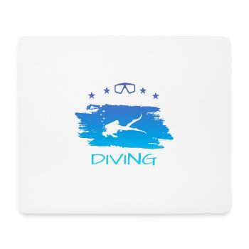 Tauchen Silhouette - Mousepad (Querformat) - Weiß - Vorne