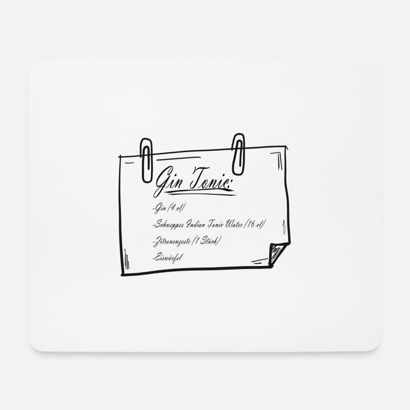Recette de cocktail T shirt Design - Tapis de souris (format paysage) - blanc