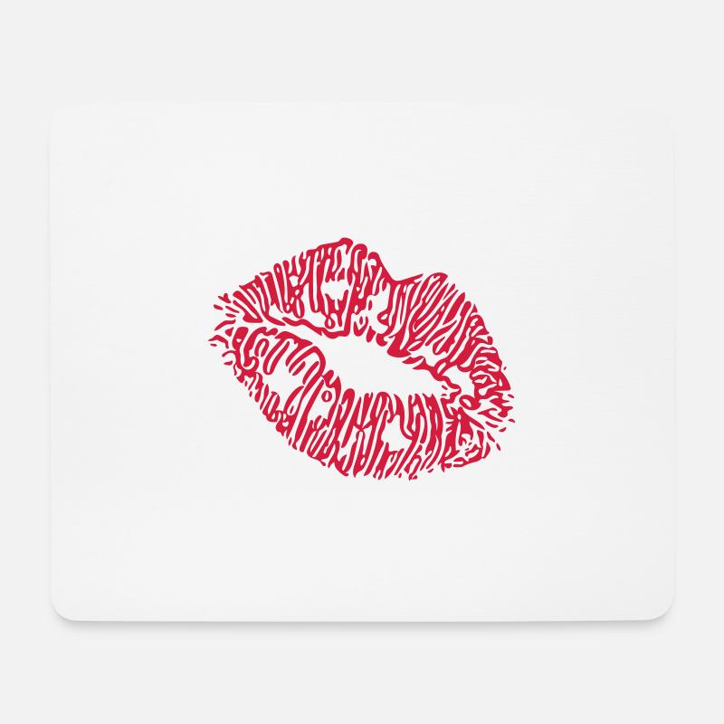 Lippen - Mousepad (Querformat) - Weiß