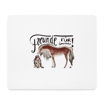 Kind und Haflinger Pferdchen - Mousepad (Querformat) - Weiß - Vorne