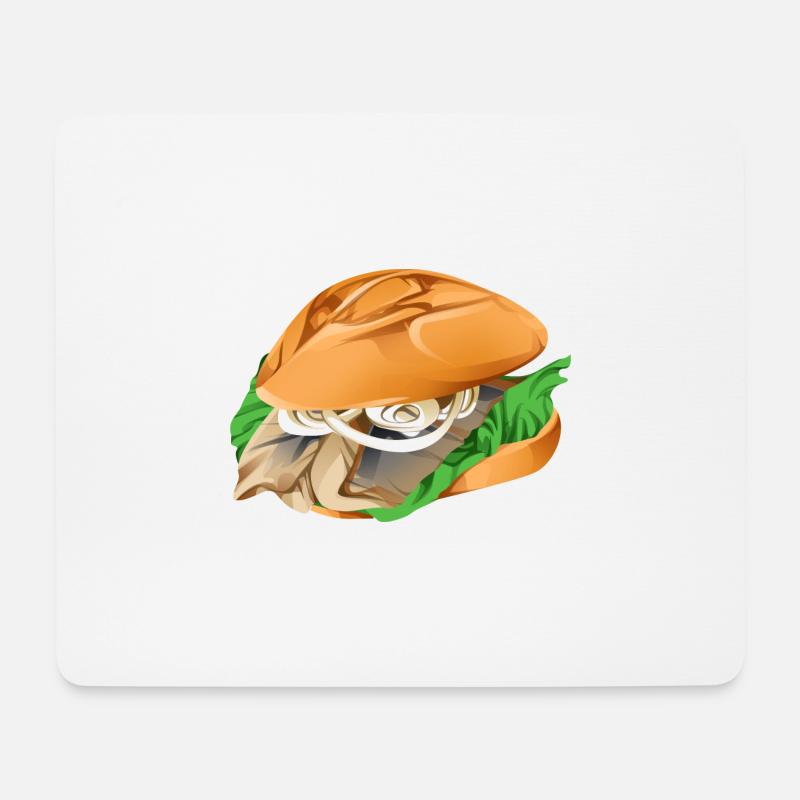 Lecker Fischbrötchen - Matjes Brötchen - Mousepad (Querformat) - Weiß