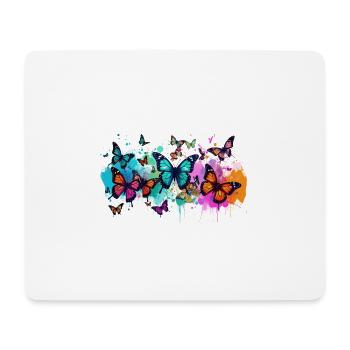 schmetterling,bunt,blumen,graffiti - Mousepad (Querformat) - Weiß - Vorne