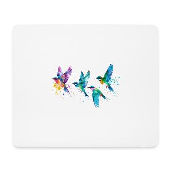 vögel,bunte vögel,fliegen, illustration,vogel - Mousepad (Querformat) - Weiß - Vorne