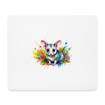 opossum,souris,graffiti,illustration,coloré - Tapis de souris (format paysage) - blanc - Devant