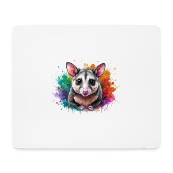 opossum,souris,graffiti,illustration,coloré - Tapis de souris (format paysage) - blanc - Devant