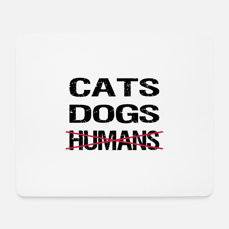 CATS DOGS HUMANS - Mousepad (Querformat) - Weiß