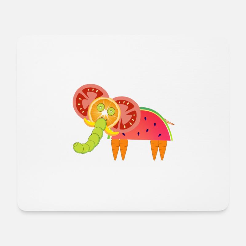 Vegetarischer Elefant - Mousepad (Querformat) - Weiß