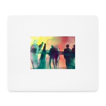 Menschen in Neon - Mousepad (Querformat) - Weiß - Vorne