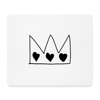 krone symbol könig herzen herz - Mousepad (Querformat) - Weiß - Vorne