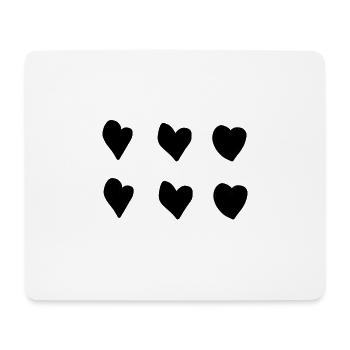 Six coeurs coeur amour symbole forme - Tapis de souris (format paysage) - blanc - Devant