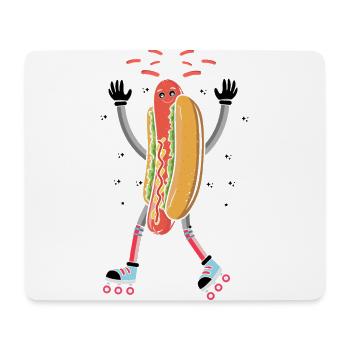 Rollerskaten Rollerskater Skaten Hot Dog Pommes - Mousepad (Querformat) - Weiß - Vorne