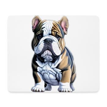 Mignon chiot bouledogue - Tapis de souris (format paysage) - blanc - Devant