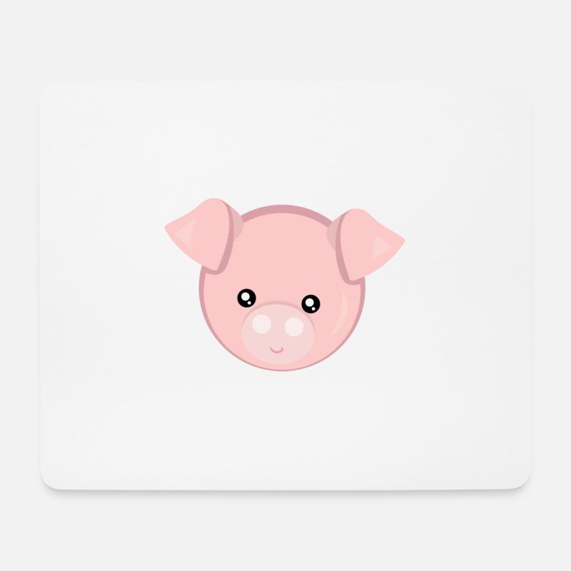 Schwein - Mousepad (Querformat) - Weiß
