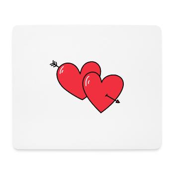 HERZEN - Mousepad (Querformat) - Weiß - Vorne