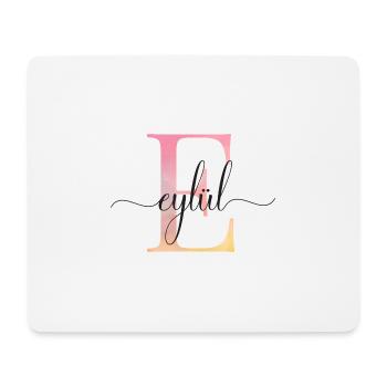 E| Monogramm | Name | Eylül |Watercolor - Mousepad (Querformat) - Weiß - Vorne