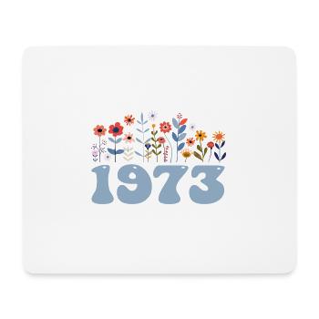 1973 Floral Pattern 1973 Floral Theme Flowers 1973 - Mouse Pad (horizontal) - white - Front