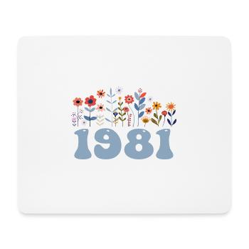 1981 Floral Pattern 1981 Floral Theme Flowers 1981 - Mouse Pad (horizontal) - white - Front