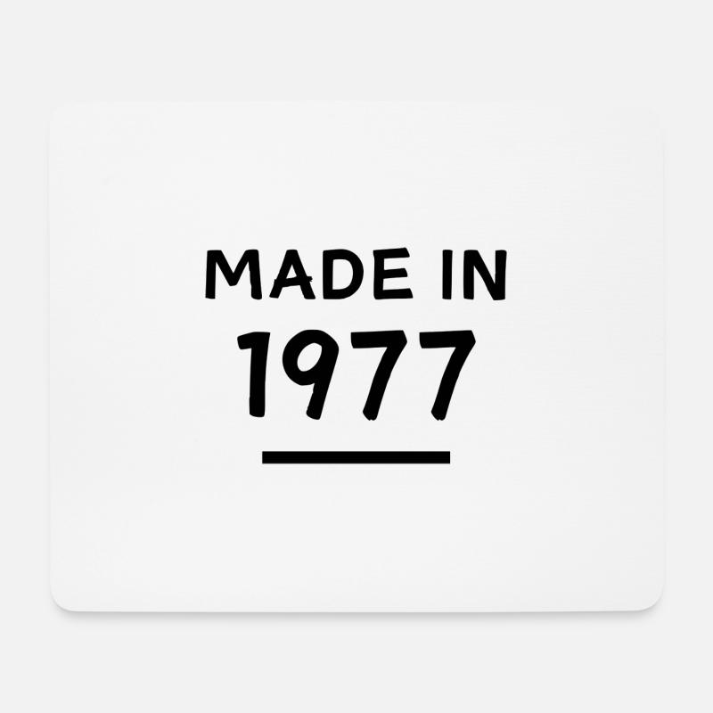 Fabriqué en 1977 - Année de naissance / Anniversaire - Tapis de souris (format paysage) - blanc