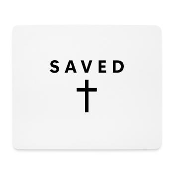 Saved minimalist, faith in Jesus, cool Chr - Mouse Pad (horizontal) - white - Front