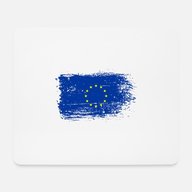 Pinselstrich EU-Flagge - Mousepad (Querformat) - Weiß