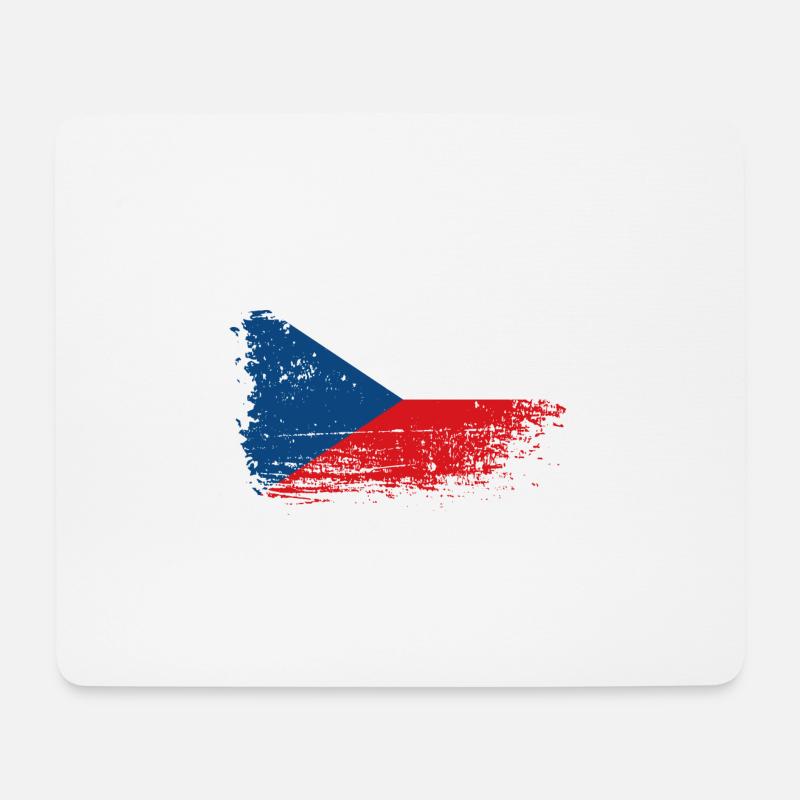 Tschechische Flagge Brush Splash - Mousepad (Querformat) - Weiß