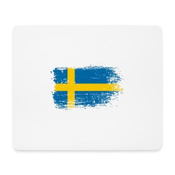 Bürste für die gestresste schwedische Flagge - Mousepad (Querformat) - Weiß - Vorne